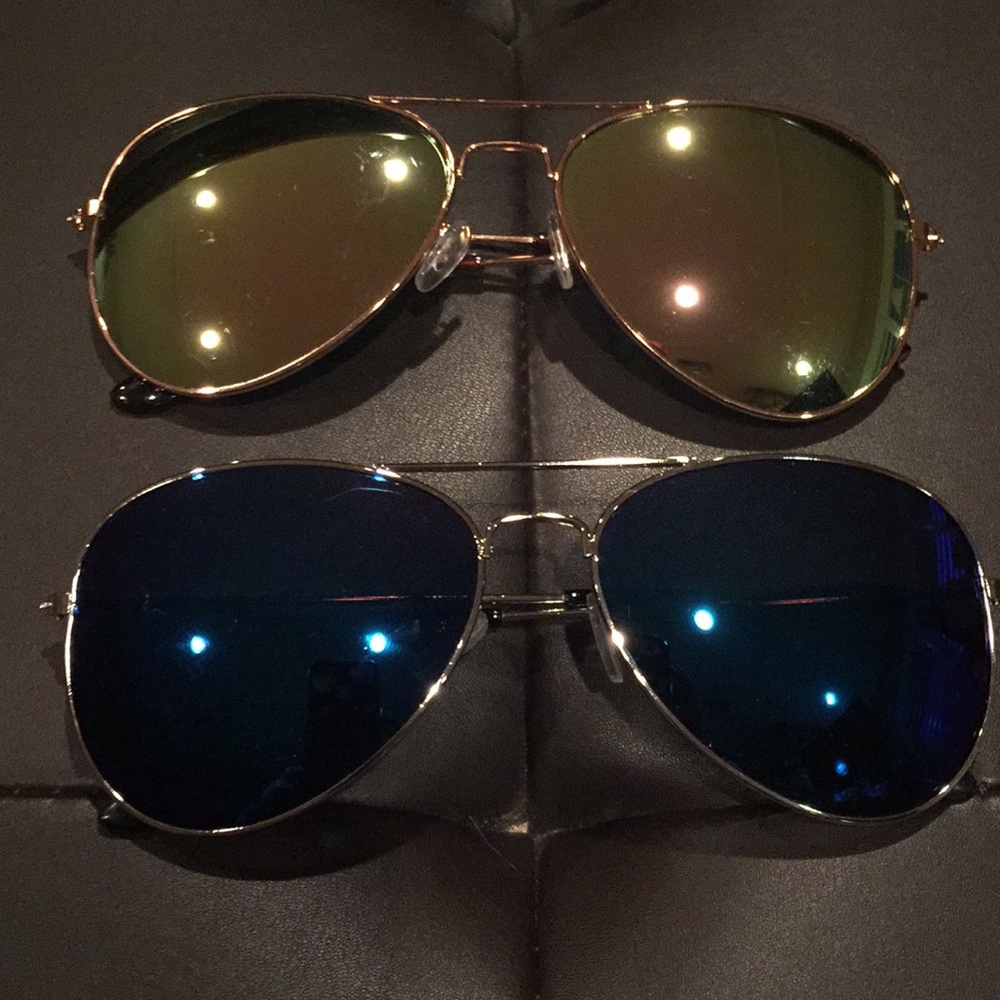 Aviator sunglasses (2) pairs Colored Lens